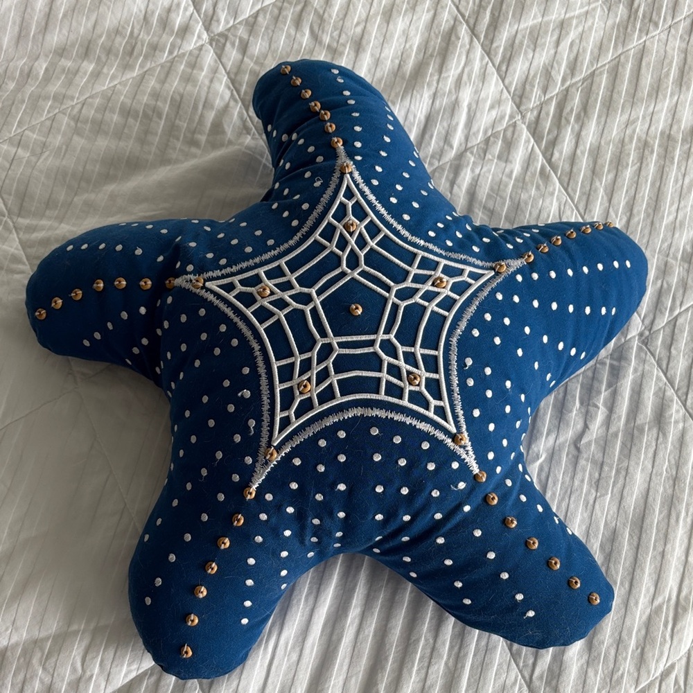 Blue Starfish Decorative Pillow